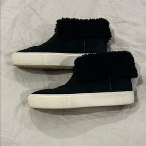 UGG Black Shearling-Lined Sneakers